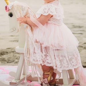 VGUC Baileys Blossom Lace FLOWER GIRL DRESS